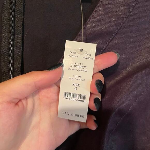 White House Black Market Deep Amethyst V-Neck Mini Dress - Size 6 - Picture 6 of 10